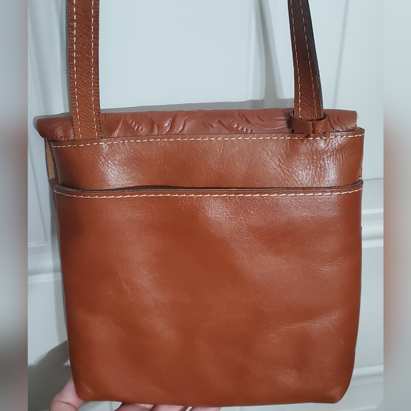 Patricia Nash Granada Leather Embossed Crossbody Western Tan Like new - Picture 5 of 16